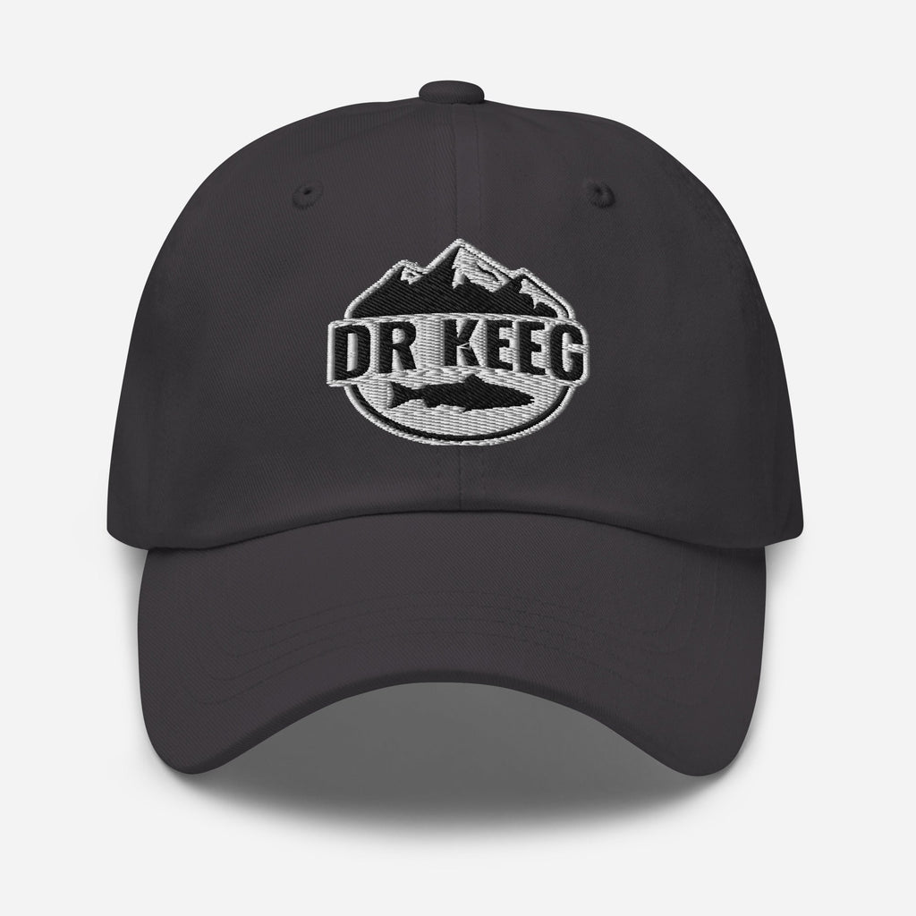 Dr Keeg baseball cap in dark grey, front view