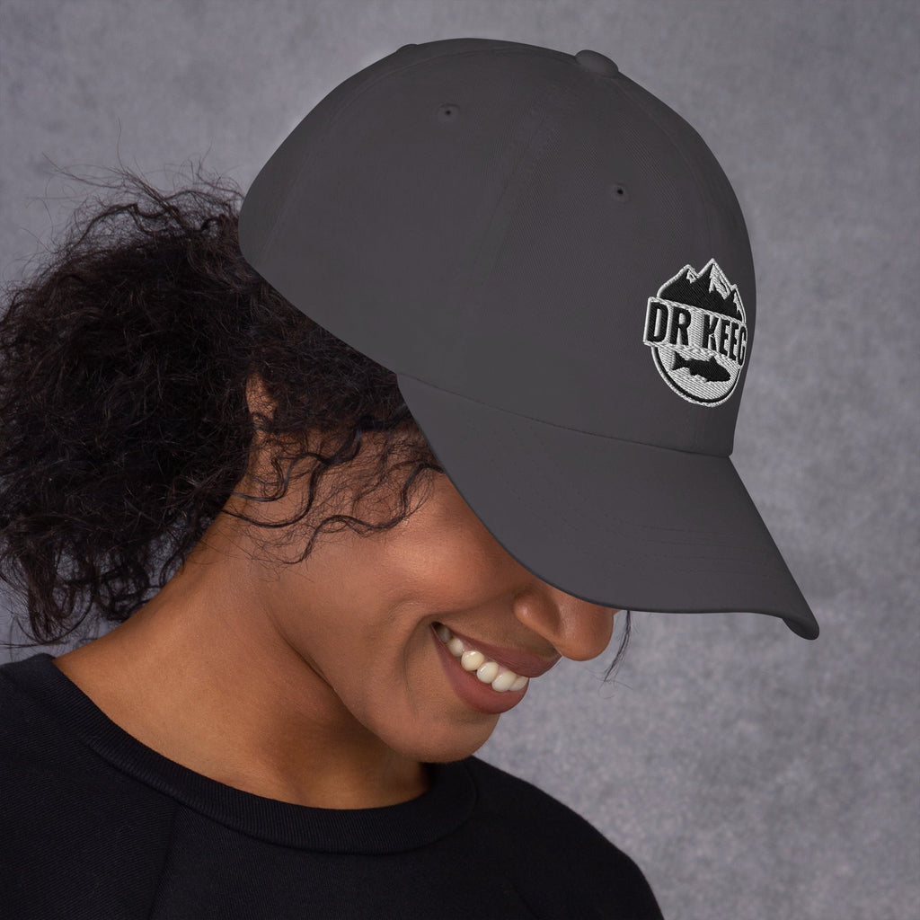 Dr Keeg baseball cap in dark grey, right side view