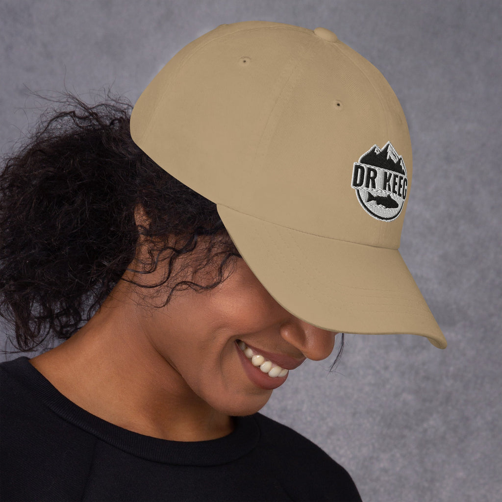 Dr Keeg baseball cap in khaki, right side view