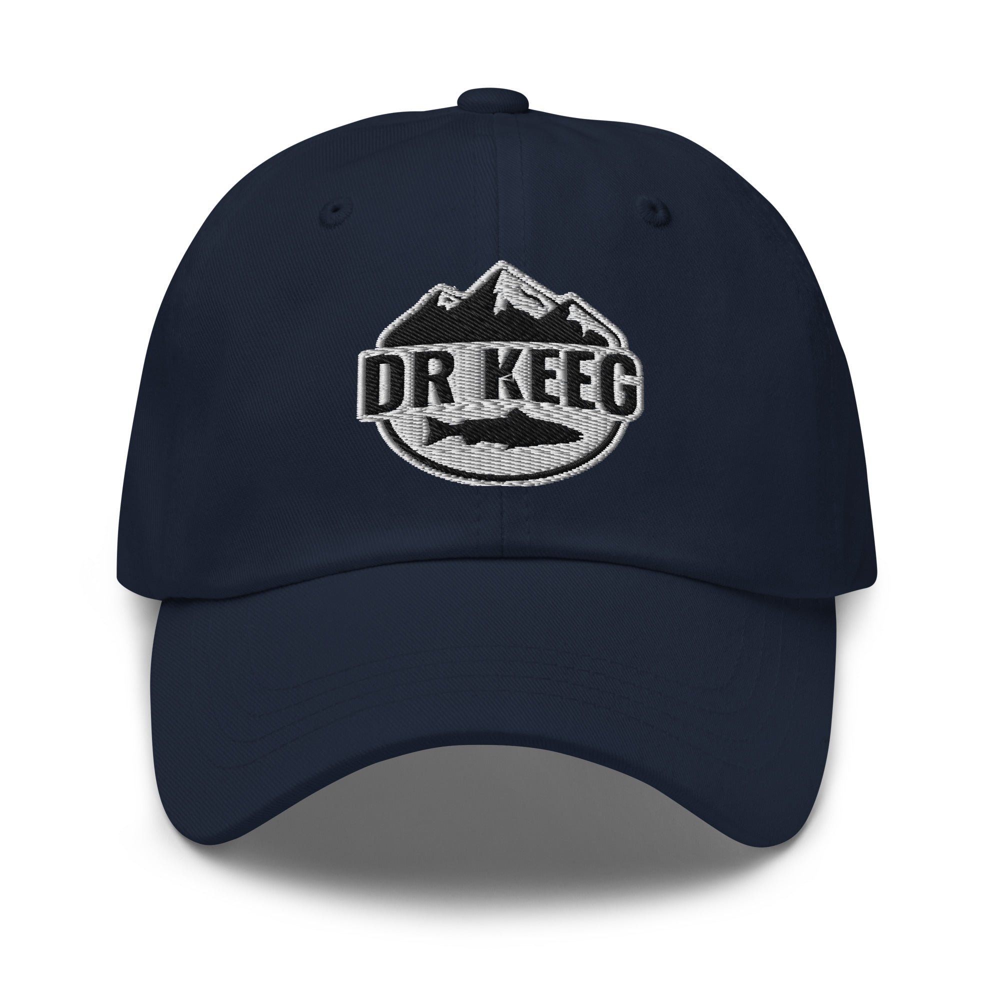 Dr Keeg baseball cap in navy, front view