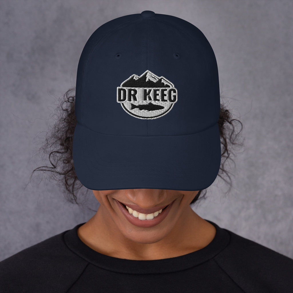 Dr Keeg baseball cap in navy, front view alternate angle