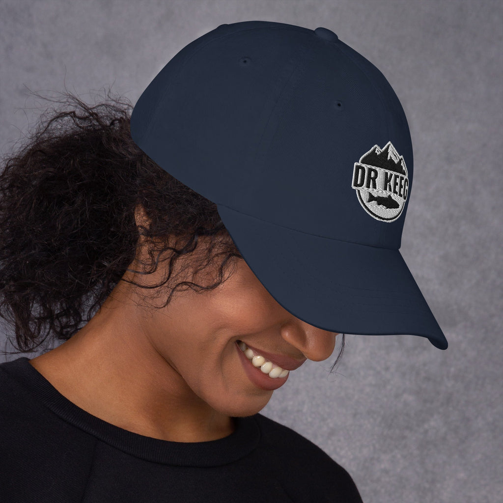 Dr Keeg baseball cap in navy, right side view