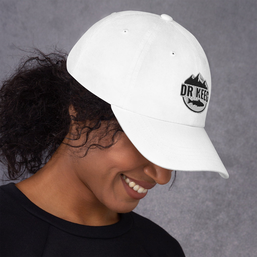 Dr Keeg baseball cap in white, right side view