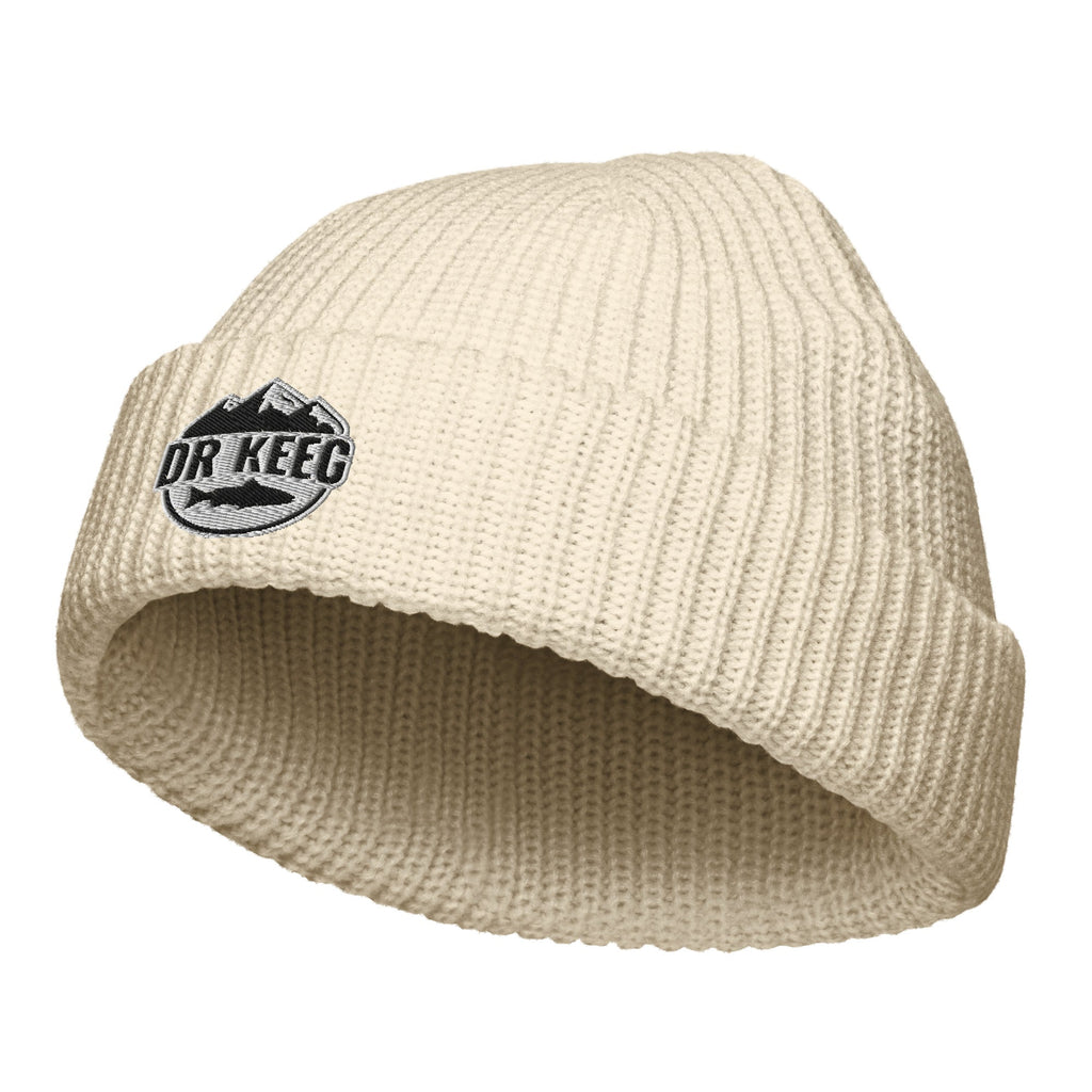 Dr Keeg fisherman beanie in ecru, front view
