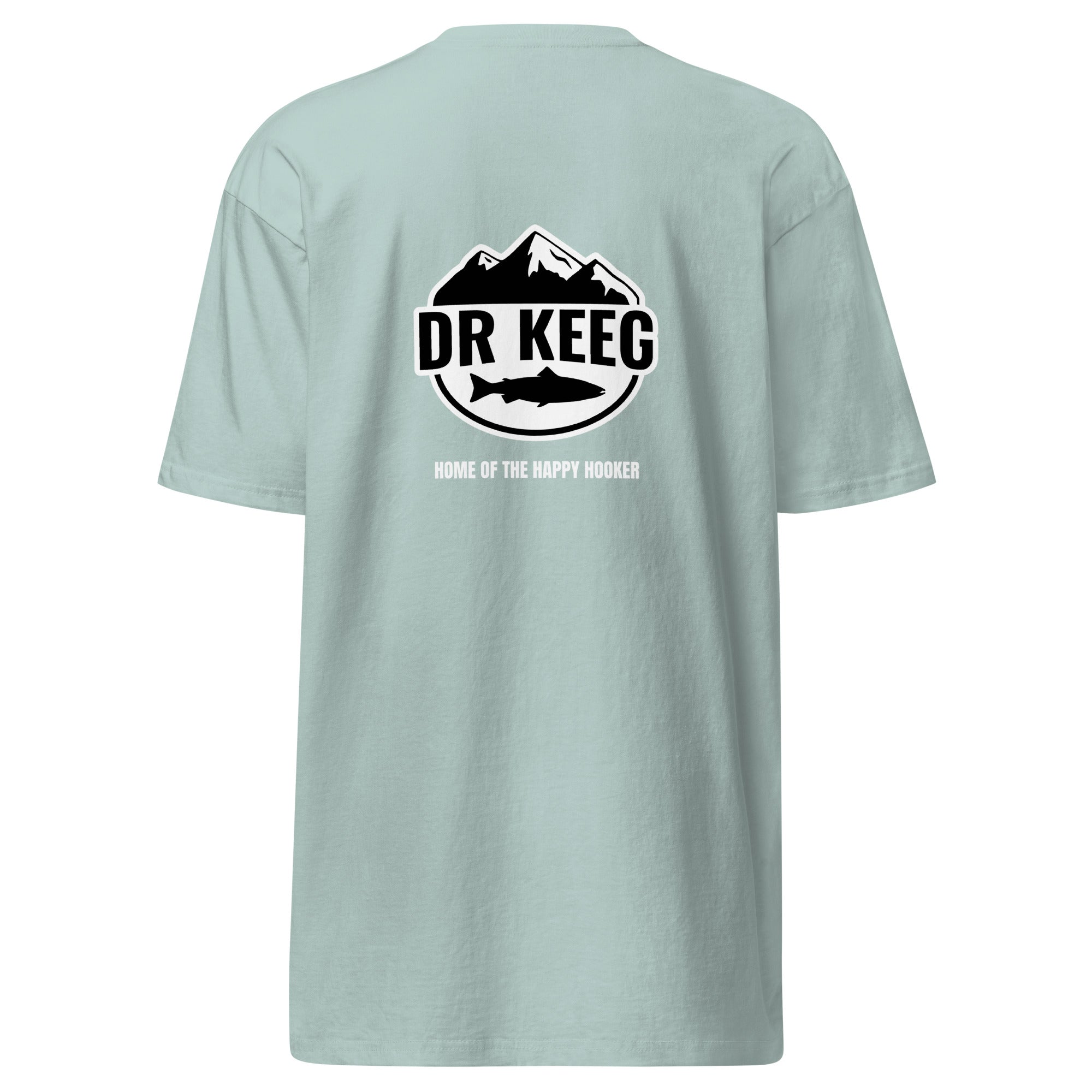 Dr Keeg heavyweight tee in agave, back view