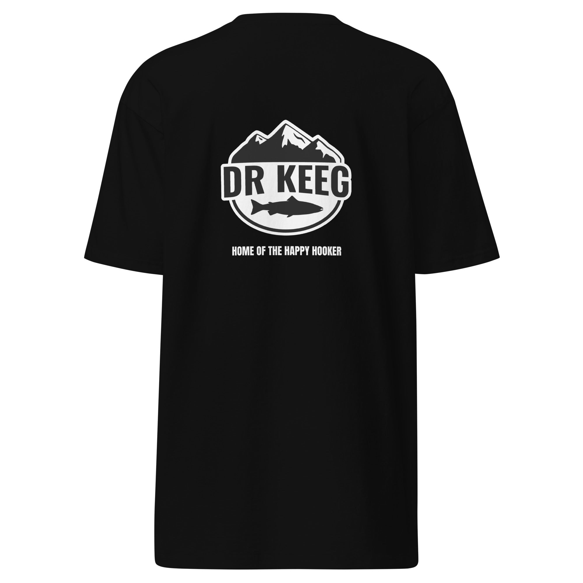 Dr Keeg heavyweight tee in black, back view