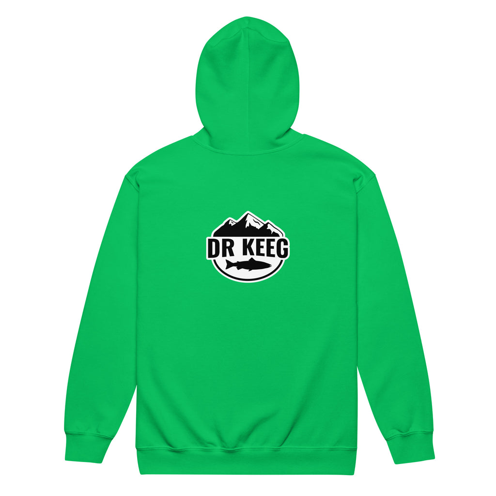 Dr Keeg Premium Zip Hoodie in Irish green, back view