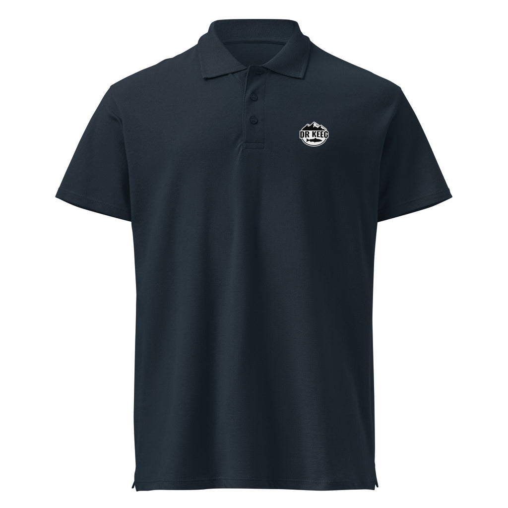 Dr Keeg premium field polo in navy, front view