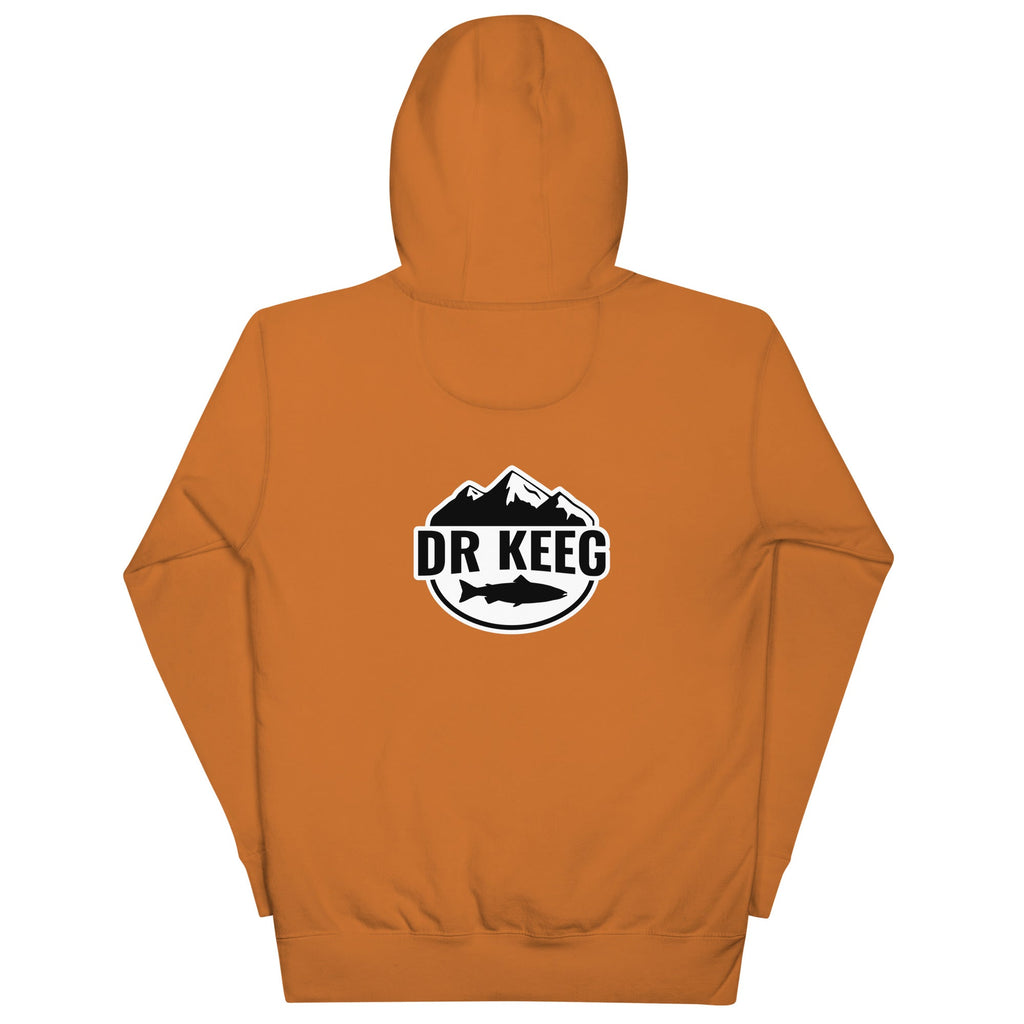 Dr Keeg premium hoodie in adobe, back view