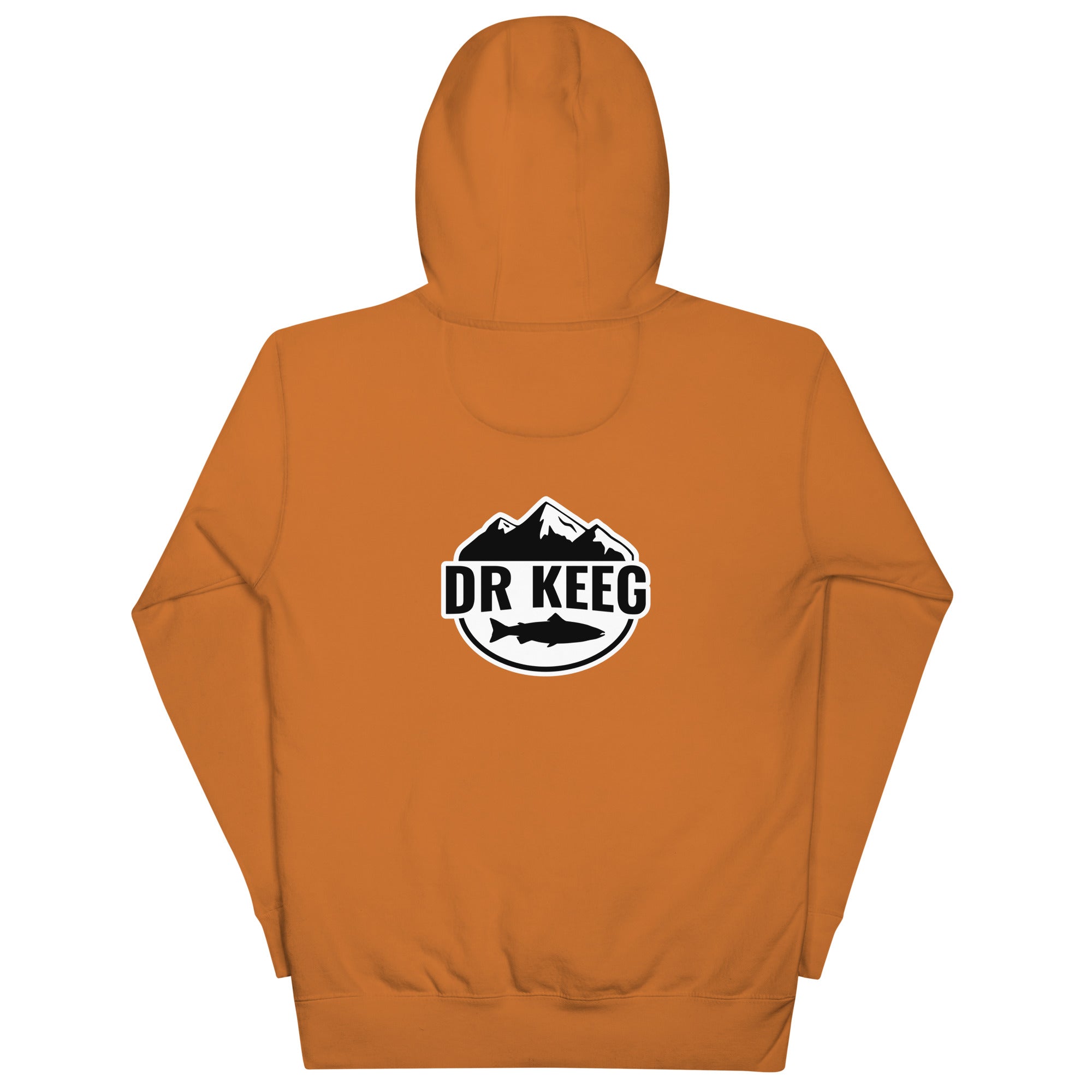 Dr Keeg premium hoodie in adobe, back view