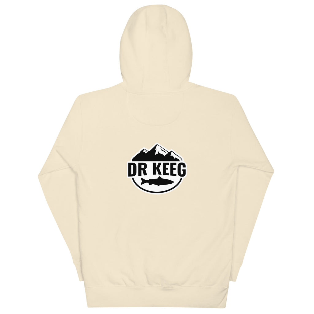 Dr Keeg premium hoodie in bone, back view