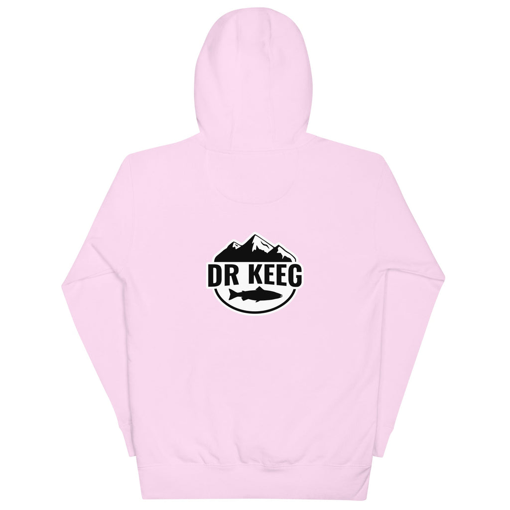 Dr Keeg premium hoodie in lavender, back view