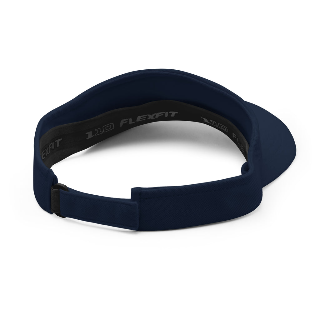 Dr Keeg navy fishing visor, back view showing adjustable hook-and-loop strap